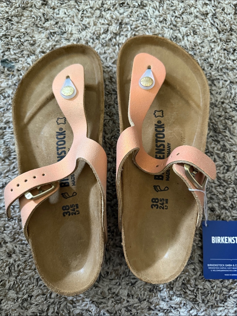 Birkenstock Gizeh Sandals washed metallic sea copper